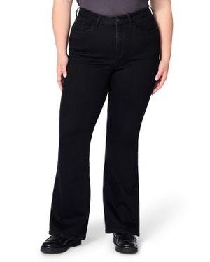 WARP+WEFT Mia High Waist Flare Jeans - Black