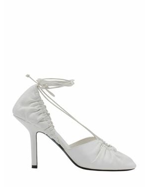 Lanvin Mesure Lace-Up Leather Pumps - White
