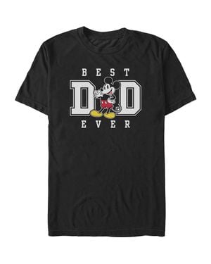 Mickey & Friends Best Dad Ever Pose Graphic T-Shirt - Black