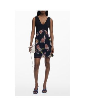 Desigual Sleeveless Floral Minidress - Black