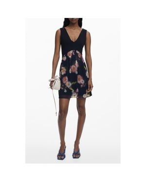 Desigual Sleeveless Floral Minidress - Black