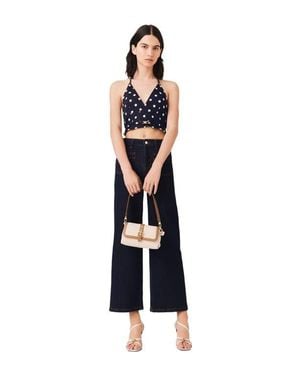 Maje Backless Linen Blend Top - White