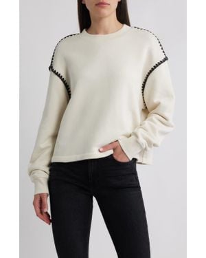 Rag & Bone Blanket Stitch Terry Sweatshirt - Natural