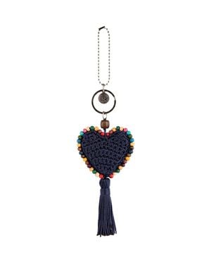 The Sak Yarnicharmz Crochet Heart Dangle - Blue