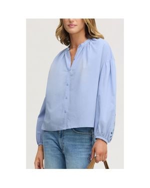 Sam Edelman Embroidered Sleeve Top - Blue