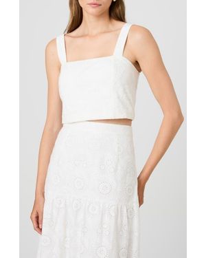 French Connection Svea Eyelet Crop Tank - White
