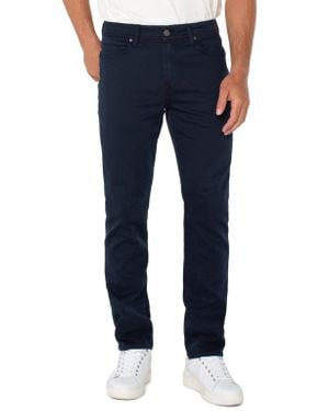 Liverpool Jeans Company Kingston Modern Slim Straight Leg Twill Pants - Blue