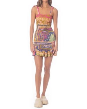 Maaji Hankie Lua Smocked Multifit Cover-Up Minidress - Red