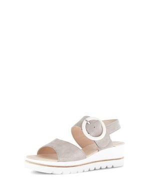 Gabor Quarter Strap Wedge Sandal - White