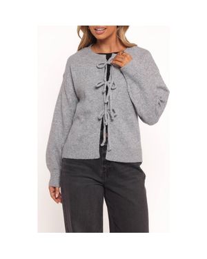 Petal & Pup Neri Bow Tie Front Cardigan - Gray