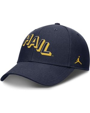 Nike Michigan Wolverines Slanted Primetime Rise Performance Adjustable Hat - Blue