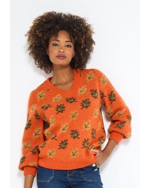 Joe Browns Comfy Leafy Pullover - Orange