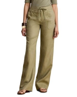 Ralph Lauren Linen Wide Leg Pants - Natural
