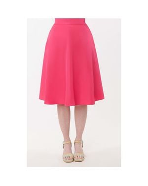 Unique Vintage Retro Style High Waist Vivien Swing Skirt - Pink