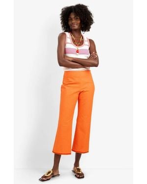 Trina Turk Gulf Cropped Structured Woven Pant - Orange