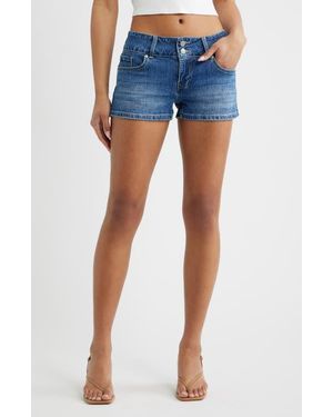 YMI Flap Pocket Denim Shorts - Blue