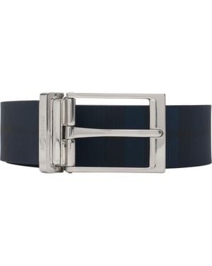 Burberry Louis Reversible Check Belt - Blue