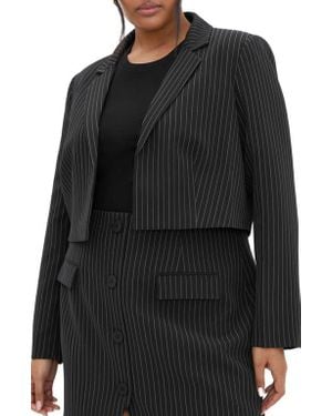 City Chic Alayah Crop Jacket - Black