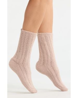 Barefoot Dreams Cozychic Pointelle Crew Socks - Multicolor