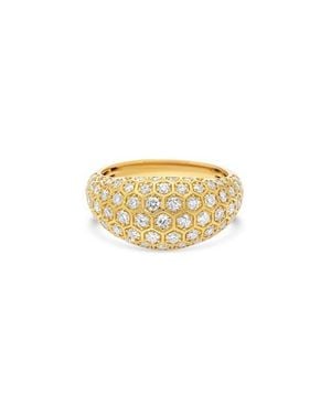 Sara Weinstock Honeycomb Diamond Dome Ring - Metallic