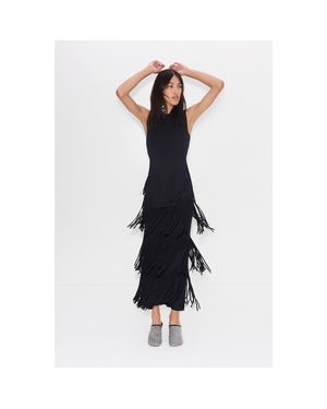 Simon Miller Za Za Knit Fringe Skirt - Black