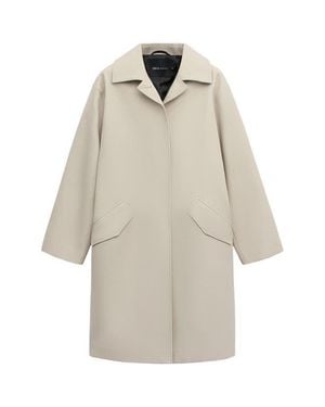 Mango Cotton Twill Trench Coat - White