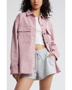 BP. Frayed Oversize Twill Workwear Shirt - Multicolor