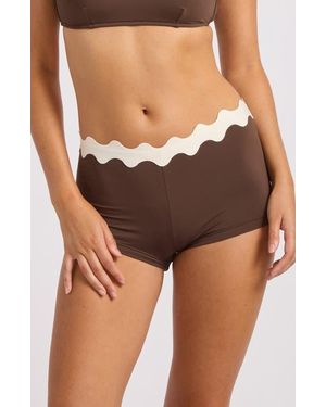 Seafolly Ric Rac Boyleg Swim Shorts - Brown