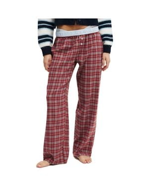 Cotton On Flannel Wide Leg Pant - Red