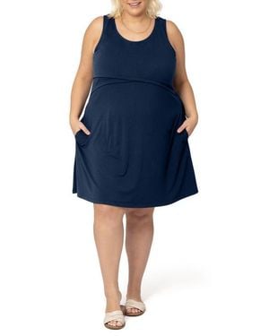 Kindred Bravely Penelope Crossover Nursing Dress - Blue
