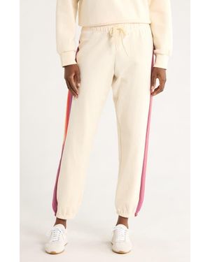 Marine Layer Cloud Nine Cotton Blend Fleece Sweatpants - White