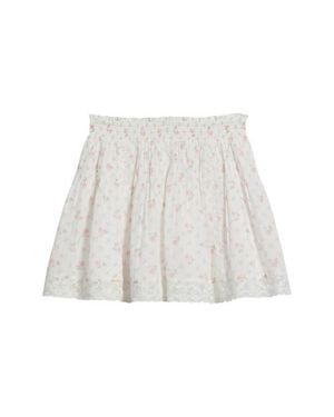 LoveShackFancy Kids' Solena Floral Cotton Skirt - White