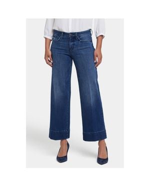 NYDJ Teresa Wide Hem Wide Leg Jeans - Blue