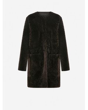 Mine Bilgi Vivage Reversible Merino Shearling Coat - Black