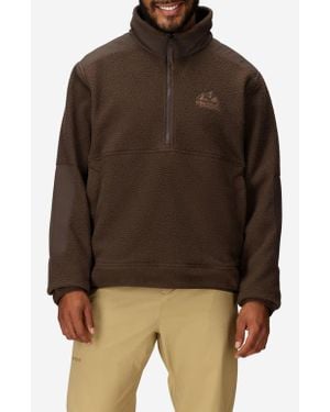 Marmot Wanderer High Pile Fleece Half Zip Pullover - Brown