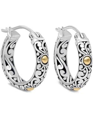 DEVATA 20Mm Bali Filgree Hoop Earrings - White