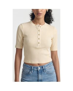 Brooklyn Industries Crop Henley Top - Natural