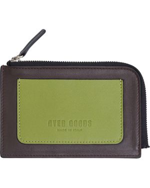 HYER GOODS Upcycled Italian Leather Zip-Around Card Wallet - Green