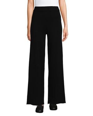 Lands' End Fine Gauge Cotton Sweater Pants - Black