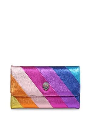 Kurt Geiger Kensington Leather Wallet On A Chain - Purple