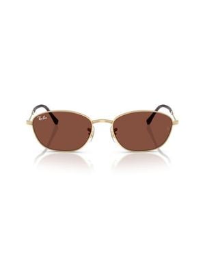 Ray-Ban 58Mm Irregular Oval Sunglasses - Brown