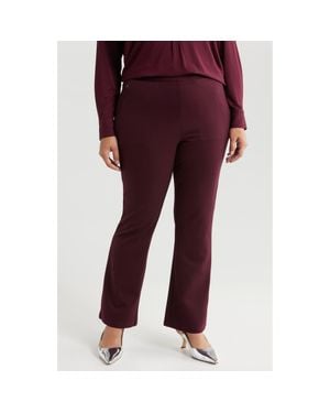 UNIVERSAL STANDARD Pinstripe Ponte Bootcut Pants - Red