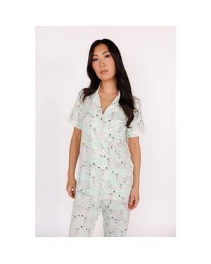 In My Sundays Short Sleeve & Cropped Pant Pajama Set - White