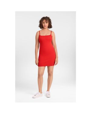 S3 Apparel Sculpting Shapewear Rib Scoop Neck Cami Mini Dress - Red