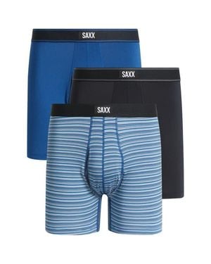 Saxx Underwear Co. Assorted 3-Pack Daytripper Comfort Stretch Boxer Briefs - Blue