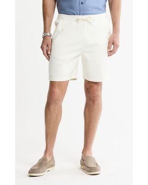 Jachs New York Cotton Twill Drawstring Shorts - White