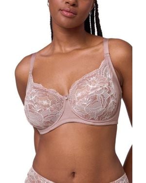 Montelle Intimates Muse Underwire Full Cup Lace Bra - Brown