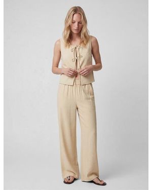 Koton Sleeveless Tie Front Top - Natural