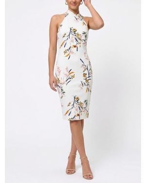 Rachel Roy Harland Crossover Halter Midi Dress - White