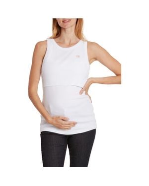 Cache Coeur Carnac Maternity/Nursing Tank Top - White